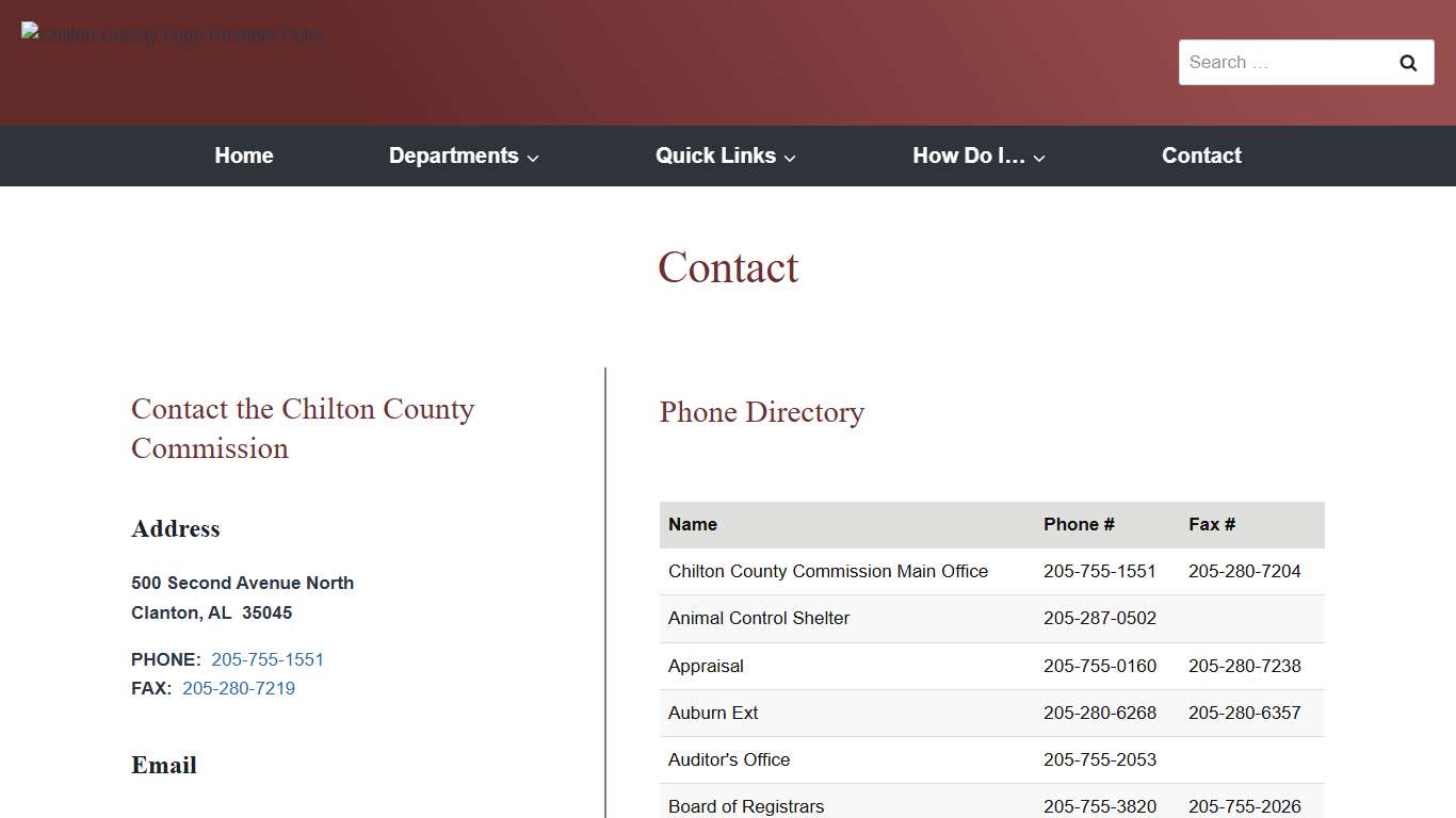 Contact - Chilton County Alabama