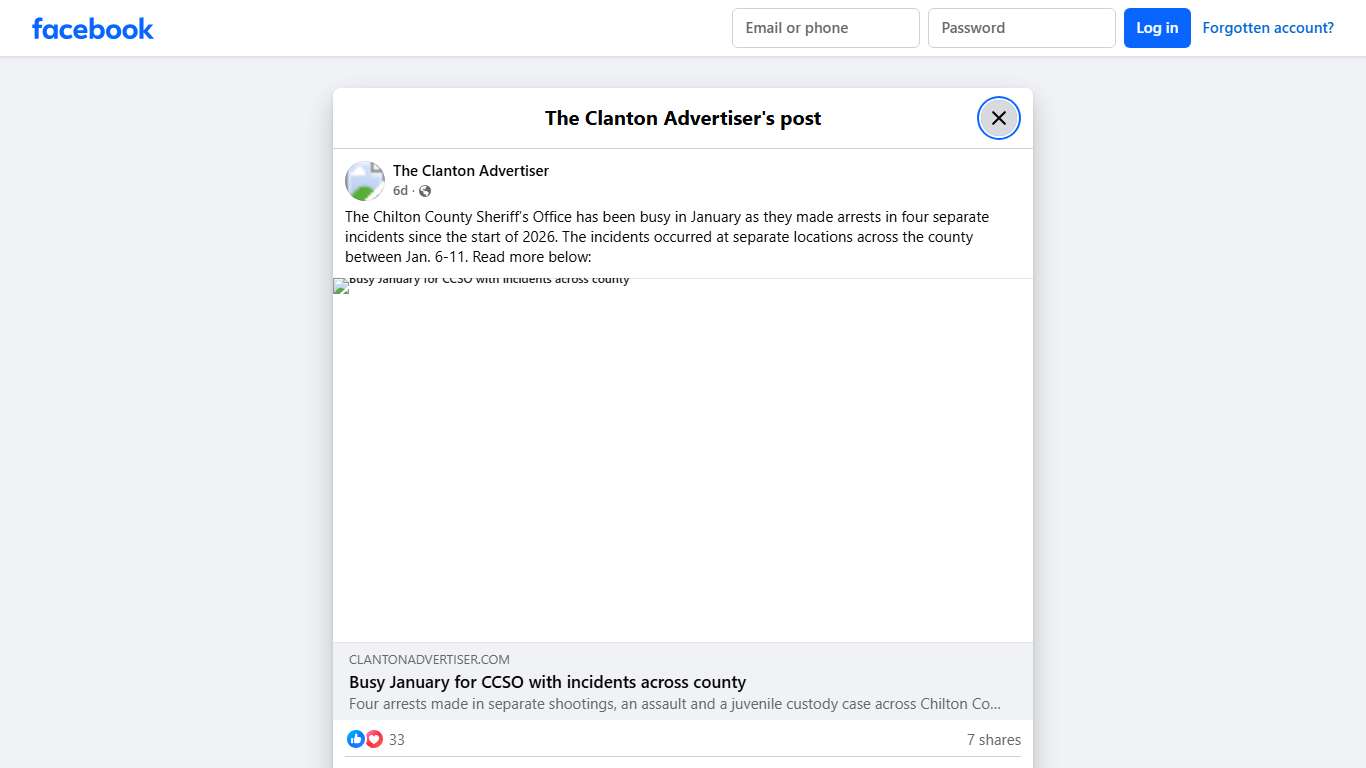 The Chilton County Sheriff’s... - The Clanton Advertiser Facebook